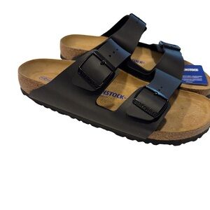 Birkenstock Arizona Soft Footbed Black Birko-Flor  Sandals NEW Sz 10M EU 43 N